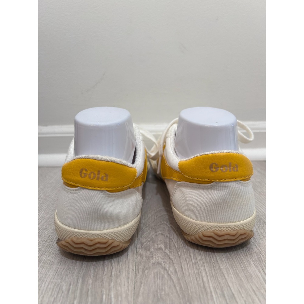 Gola Stratus Women 8 Off-White Yellow Canvas Low Top Sneakers CLB620 Heritage - Picture 6 of 7